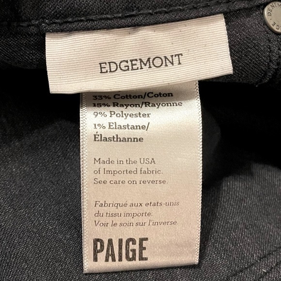 Paige Sexy Denim Edgemont Ultra Skinny Silk Coating in Black Jeans Pants Size 26 - Picture 13 of 16